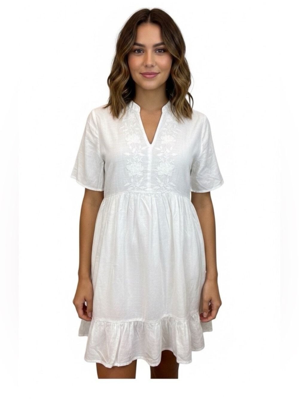 Lucky Brand Ivory Short Sleeve Dress XS